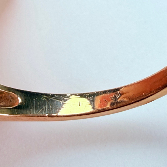 Estate 14K Solid Yellow Gold Australian Opal Vintage Atomic Retro Cocktail Ring - Picture 10 of 12